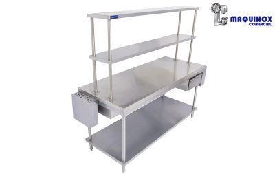 MESA DE TRABAJO CON DOBLE REPISA